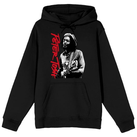 Peter Tosh Stepping Razor Long Sleeve Black Adult Hooded Sweatshirt-Medium