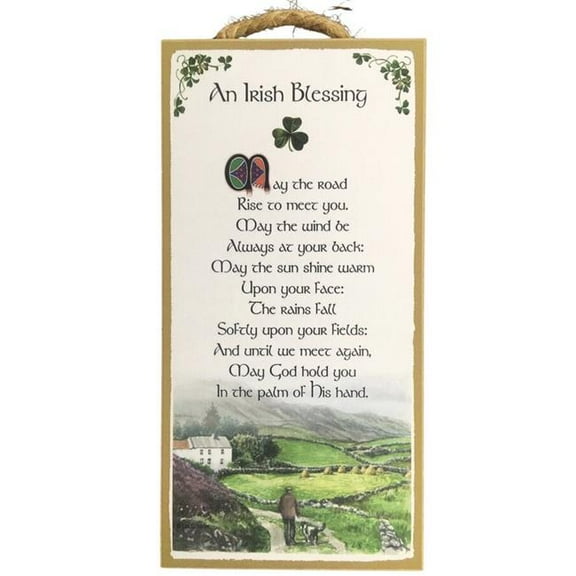 Peter Townsends Irish AIB-MTRR5x10WP 5 x 10 in. An Irish Blessing May the Road Rise to Meet You Wooden Plaque