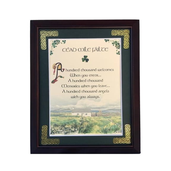 Peter Townsends Irish CMF-5x10WP 5 x 10 in. Cead Mile Failte Wooden Plaque
