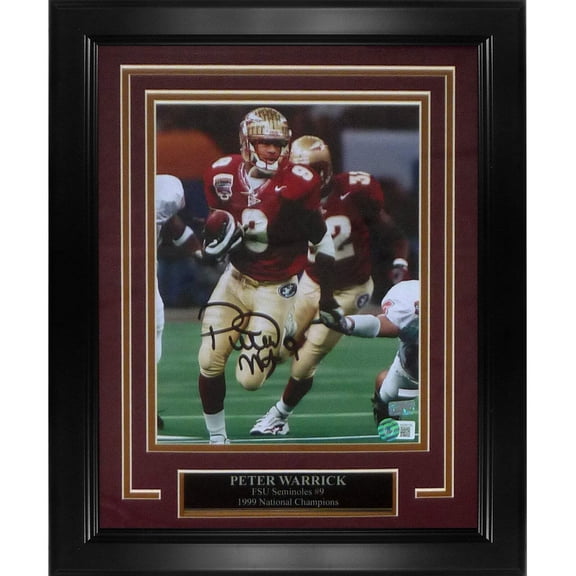 Peter Warrick Autographed Florida State FSU Seminoles Deluxe Framed 8x10 Photo - Beckett
