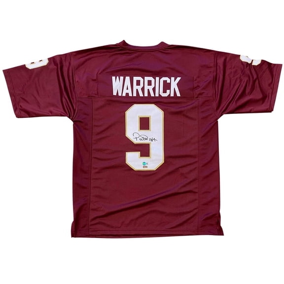 Peter Warrick Autographed Florida State FSU Seminoles (Garnet #9) Custom Jersey - Beckett