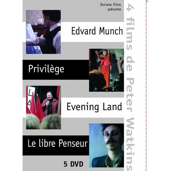 Peter Watkins Collection (4 Films) - 5-DVD Box Set ( Edvard Munch / Privilege / Aftenlandet / Fritnkaren ) ( Edvard Munch / Privilege / Evening Land / T [ NON-USA FORMAT, PAL, Reg.0 Import - France ]