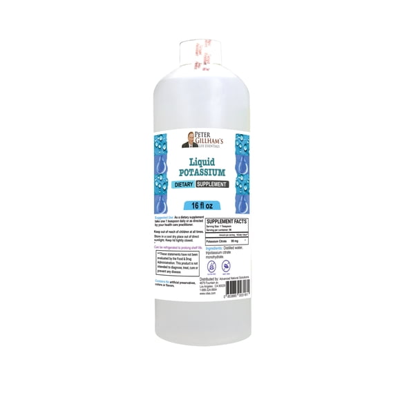 Peter's Gillham's Liquid Potassium Supplement (Small 16oz) Sports & Hydration Electrolyte & Mineral Mix