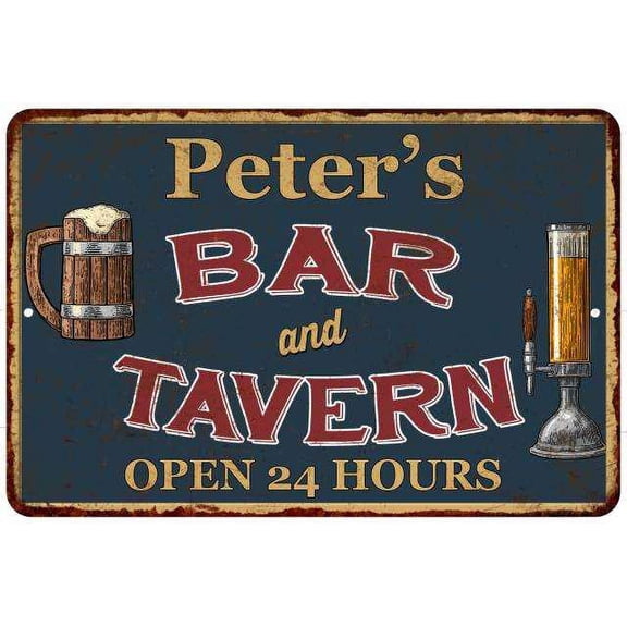 Peter's Green Bar & Tavern Rustic Sign Decor 8x12 108120047191