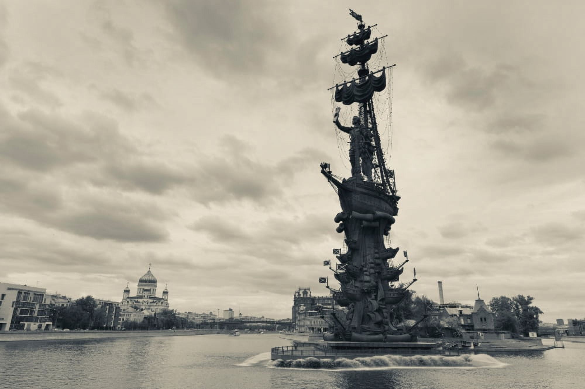 Peter the Great Monument in the Moscva River Zamoskvorechye-Area Moscow Russia Canvas Art - Panoramic Images (27 x 9)