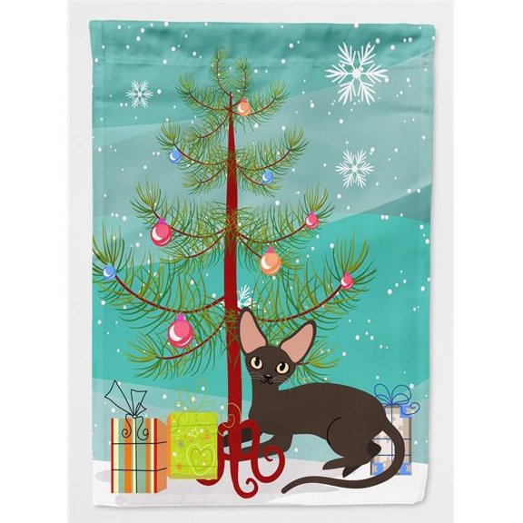 Peterbald Cat Merry Christmas Tree Flag Canvas House Size