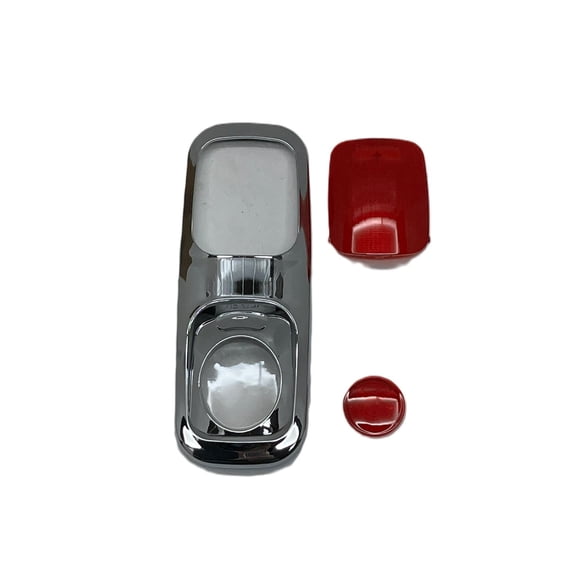 Peterbilt 2006+ Dome and Map Light Kit. W/Chrome Plastic Dome Cover - Red