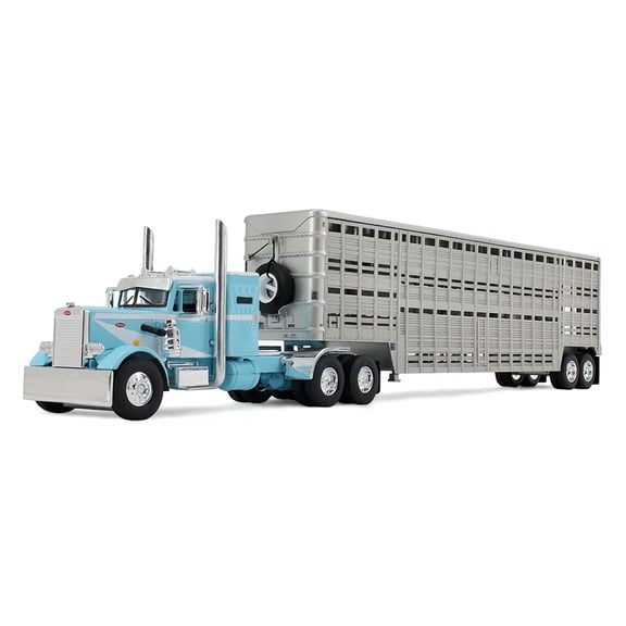 First Gear DCP 1/64 Peterbilt 351 36in Vintage Sleeper Truck with 45ft Wilson Vintage Livestock Trailer 60-1816