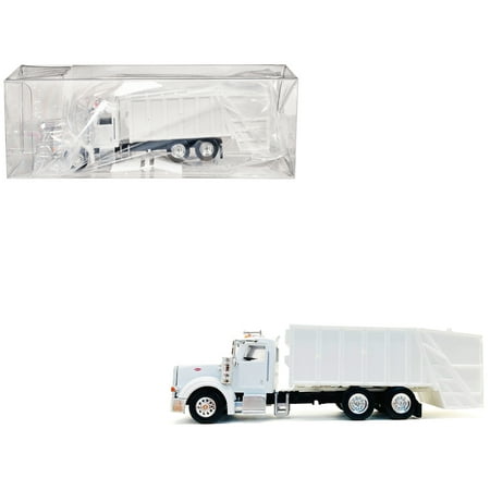 Peterbilt 367 Garbage Truck White 1/87 (HO) Plastic Model Car by Promotex