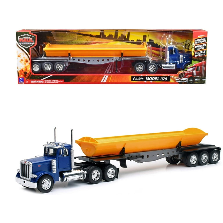Free Shipping! Peterbilt 379 Side Dump Truck, Blue /Yellow