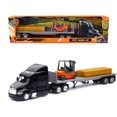 thumbnail image 1 of Peterbilt 387 Flatbed w/Forklift & Hay Bale Diecast 1:43 Replica,New Ray Toy SS-15123J, 1 of 1