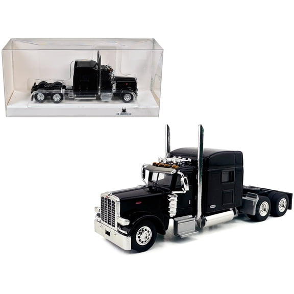 Peterbilt 389 Truck Tractor with Sleeper Cab Black 1/87 (HO) Scale Plastic Model Car by HO Logistics