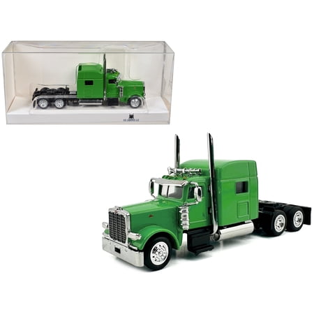 Peterbilt 389 Truck Tractor with Sleeper Cab Lime Green 1/87 (HO) Scale Plastic Model Car by HO Logistics