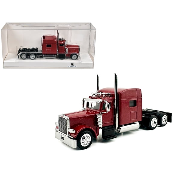 Peterbilt 389 Truck Tractor with Sleeper Cab Red Metallic 1/87 (HO) Scale Plastic Model Car by HO Logistics