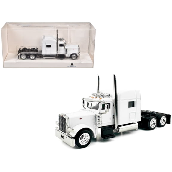 Peterbilt 389 Truck Tractor with Sleeper Cab White 1/87 (HO) Scale Plastic Model Car by HO Logistics