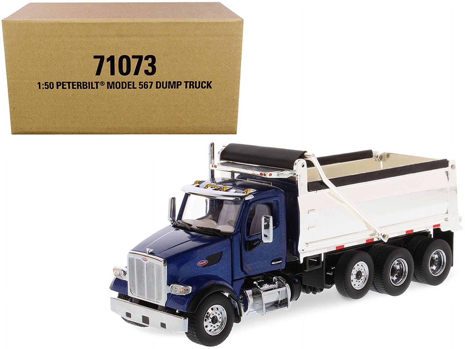 Peterbilt 567 Dump Truck Legendary Blue and Chrome Transport Peterbilt 567 Dump Truck Legendary Blue and Chrome Transport