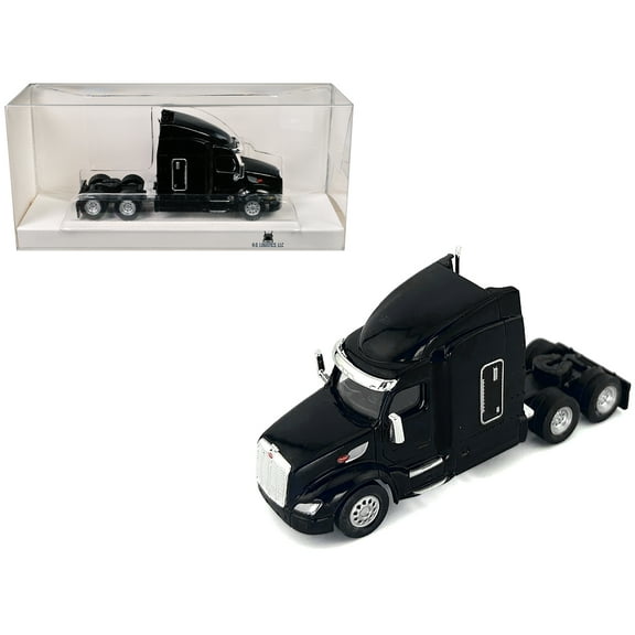 Peterbilt 579 Sleeper Cab Black 1/87 (HO) Scale Plastic Model Car by HO Logistics