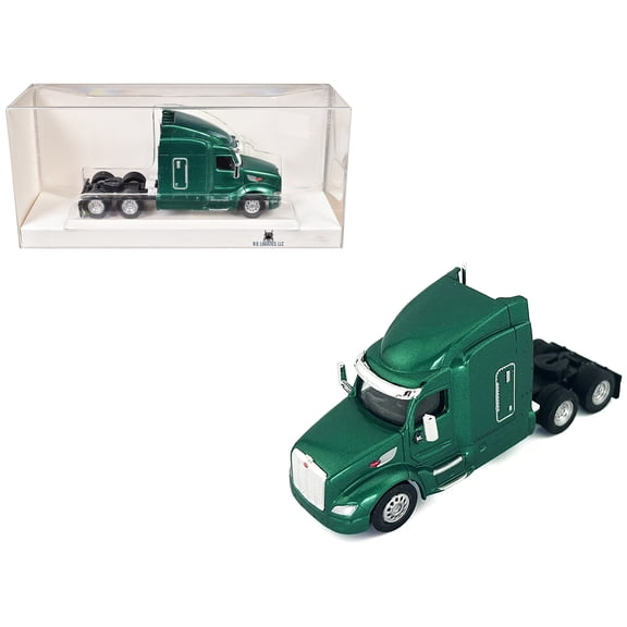 Peterbilt 579 Sleeper Cab Green Metallic 1/87 (HO) Plastic Model Car by HO Logistics