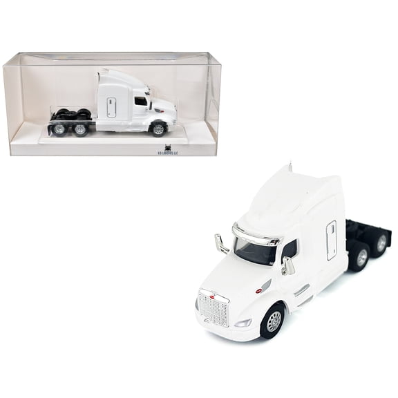 Peterbilt 579 Sleeper Cab White 1/87 (HO) Plastic Model Car by HO Logistics