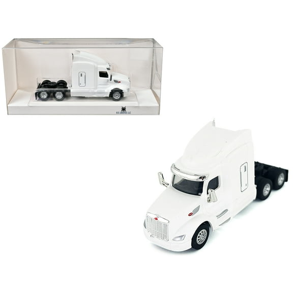 Peterbilt 579 Sleeper Cab White 1/87 (HO) Scale Plastic Model Car by HO Logistics