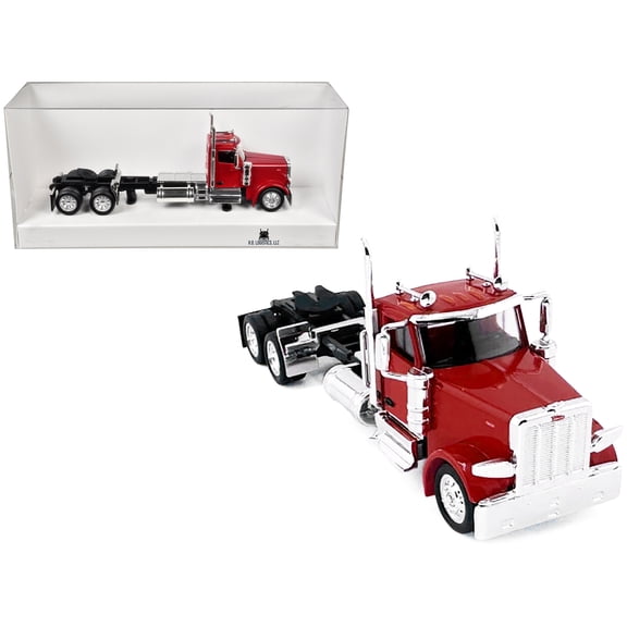 Peterbilt 589 2-Axel Day Cab Red 1/87 (HO) Scale Plastic Model Car by HO Logistics