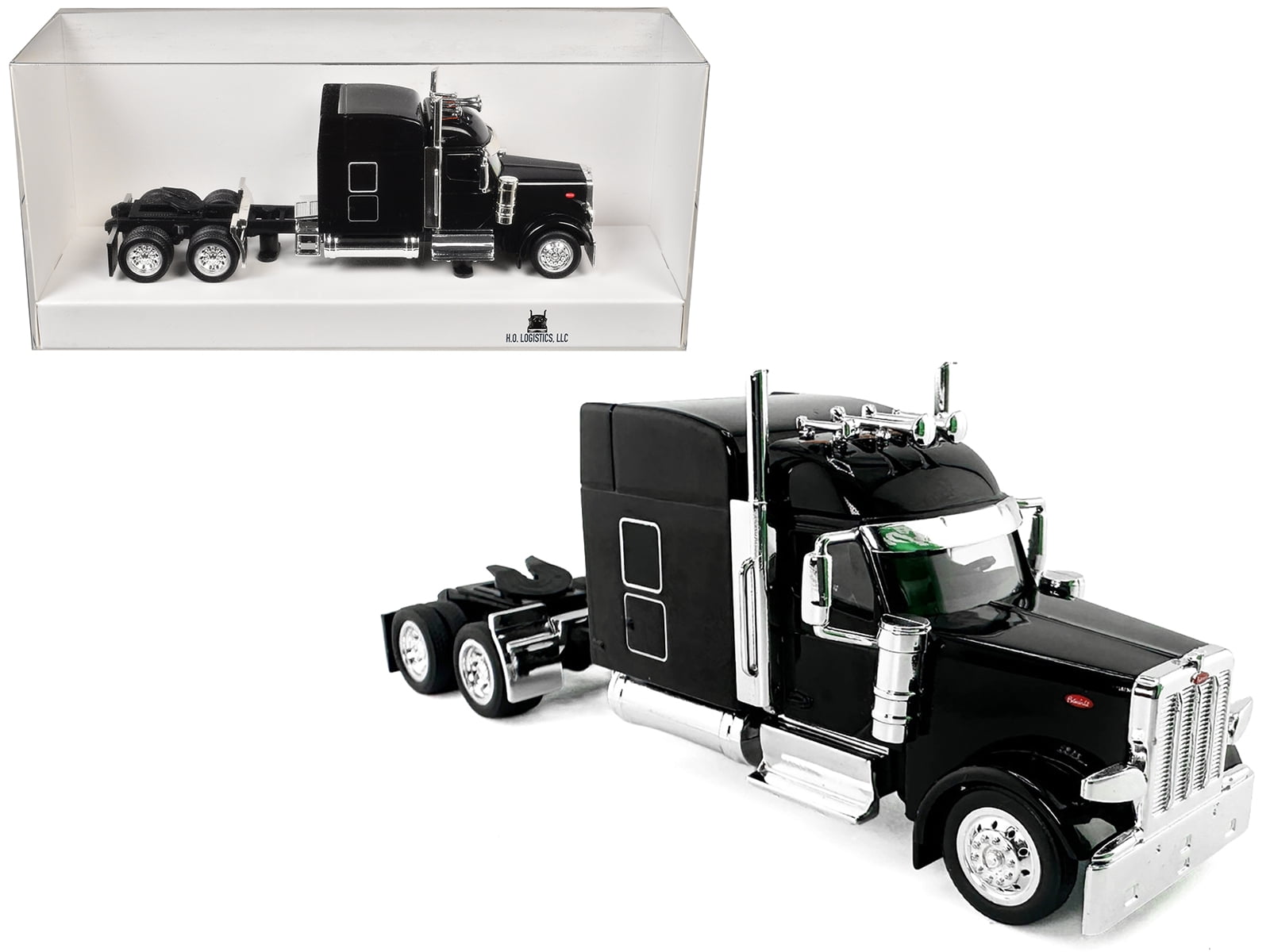 Peterbilt 589 with Stand Up Sleeper Cab Black 1/87 (HO) Scale