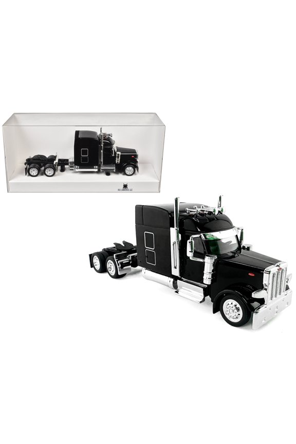 Peterbilt 589 with Stand Up Sleeper Cab Black 1/87 (HO) Scale Plastic Model Car by HO Logistics