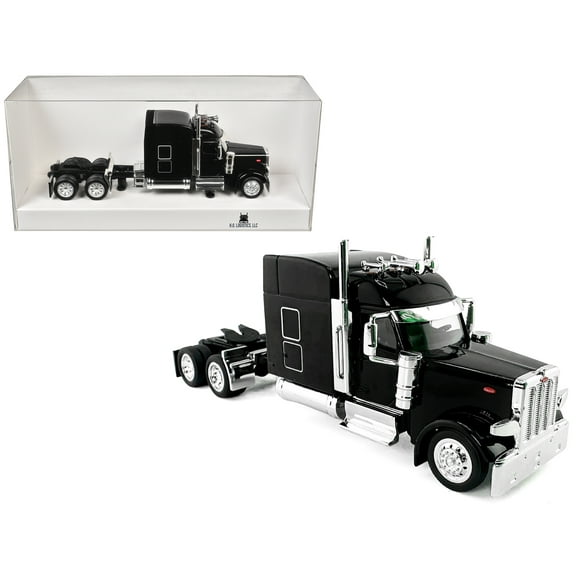 Peterbilt 589 with Stand Up Sleeper Cab Black 1/87 (HO) Scale Plastic Model Car by HO Logistics