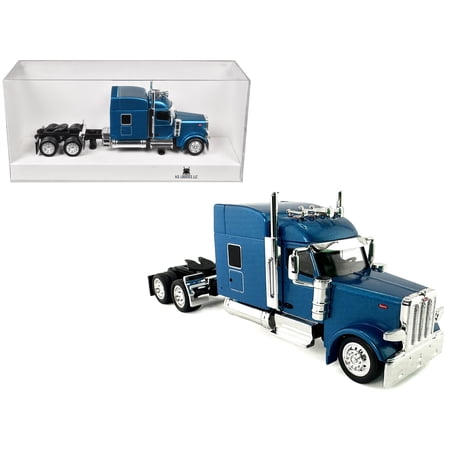 Peterbilt 589 with Stand Up Sleeper Cab Blue Metallic 1/87 (HO) Scale Plastic Model Car by HO Logistics