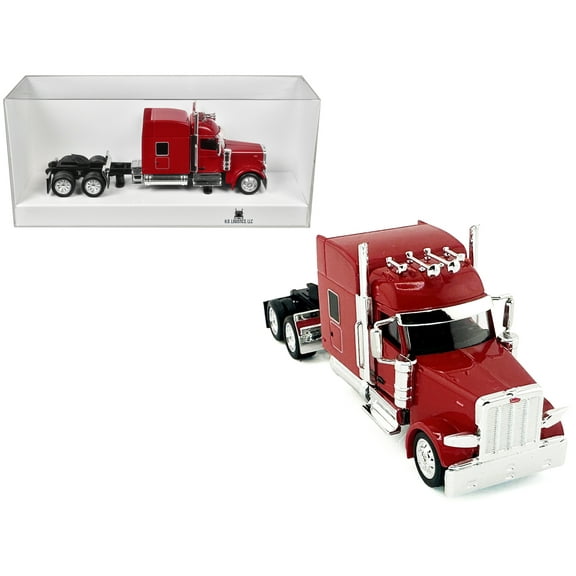 Peterbilt 589 with Stand Up Sleeper Cab Red 1/87 (HO) Plastic Model Car by HO Logistics