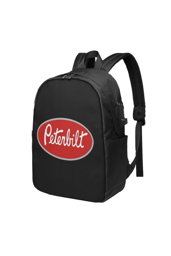 Peterbilt Backpack Fashion Travel Backpack Laptop Backpack 17 Inch External Usb Interface Headphone Line Interface