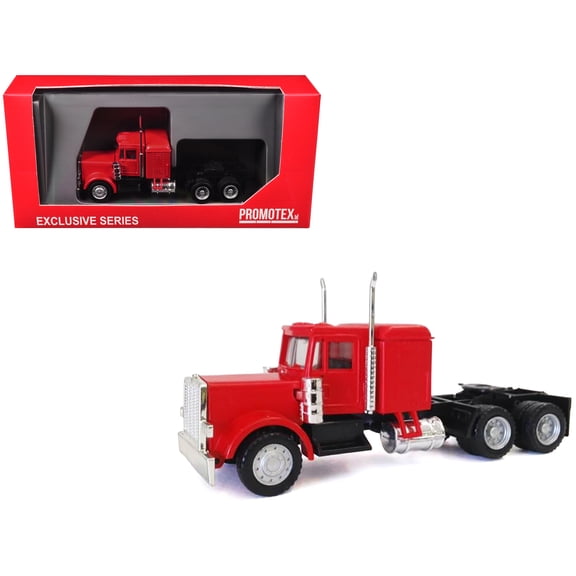 Peterbilt Long Tractor Red 1/87 (HO) Plastic Model Car by Promotex