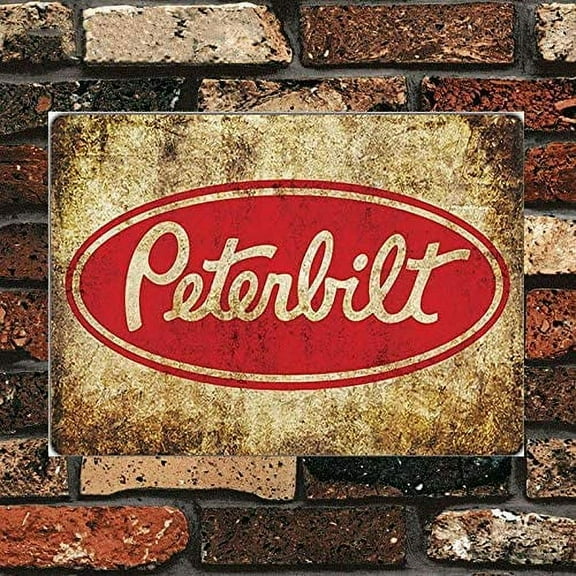 Peterbilt Metal Tin Sign, Retro Wall Decor Art Plaque Poster 16x12 Inches