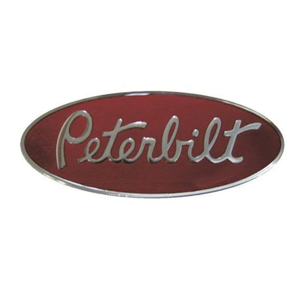 Peterbilt Semi Trucks 3 1/4" x 8" OEM Factory Nameplate Emblem 20-19280 w/ Push-On Nuts