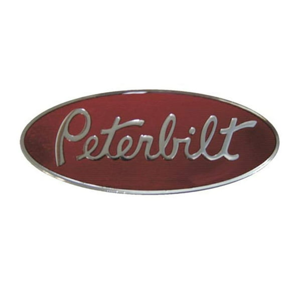 Peterbilt Semi Trucks 3 1/4" x 8" OEM Factory Nameplate Emblem 20-19280 w/ Push-On Nuts