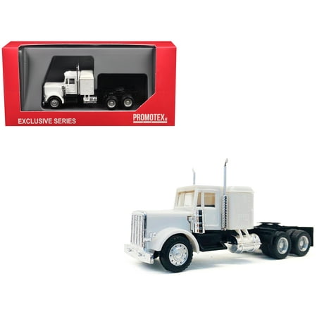 Peterbilt Sleeper Cab White 1/87 (HO) Plastic Model Car by Promotex