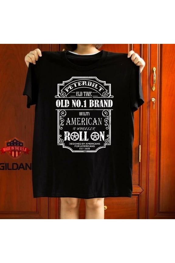 Peterbilt Truck Back Semi Big Rig Trucking Diesel Transport Graphic Tee,for unisex up to 5XL