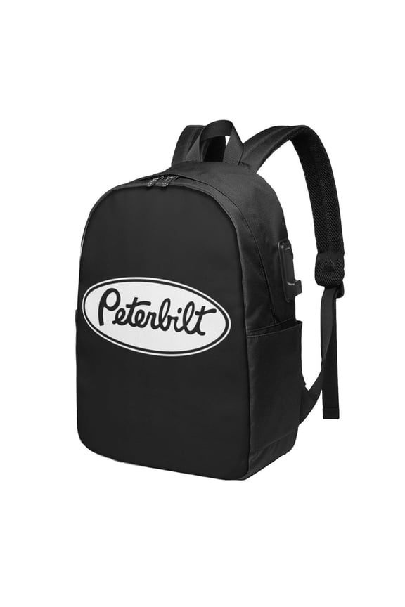 Peterbilt Truck Backpack Fashion Travel Backpack Laptop Backpack 17 Inch External Usb Interface Headphone Line Interface