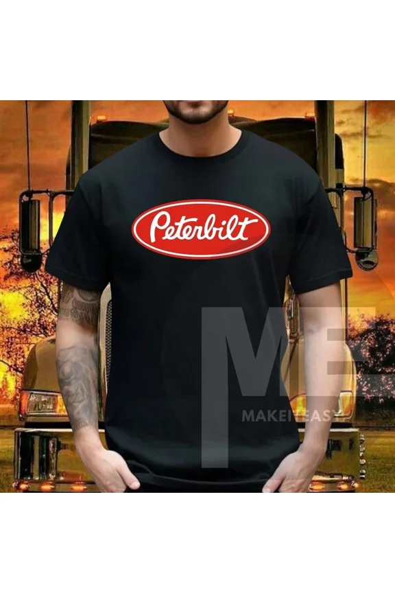 Peterbilt Truck logo t-shirt Black unisex all size Tee fan gift