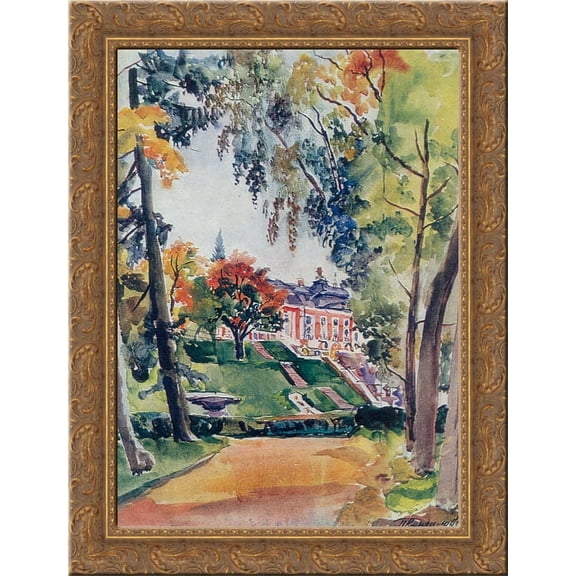Peterhof 24x18 Gold Ornate Wood Framed Canvas Art by Pyotr Konchalovsky