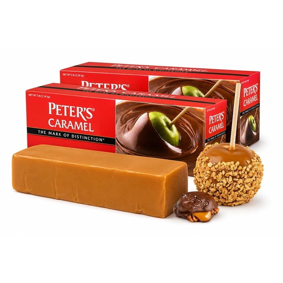 Peters Caramel Block - Pack of 2 - For Caramel Apples and Candy Making - 5 LB Blocks