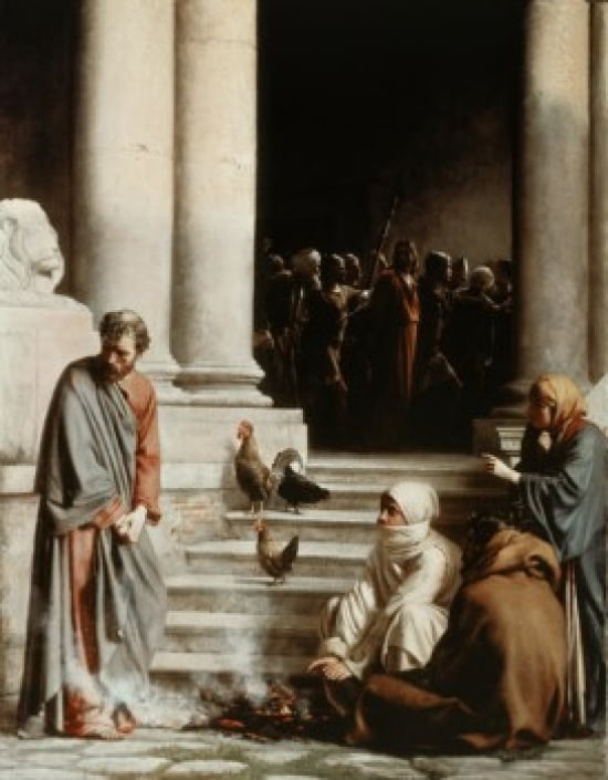 Peters Denial Carl Heinrich Bloch (1834-1890 Danish) National History Museum Frederiksborg Castle Denmark Canvas Art - Carl Heinrich Bloch (18 x 24)