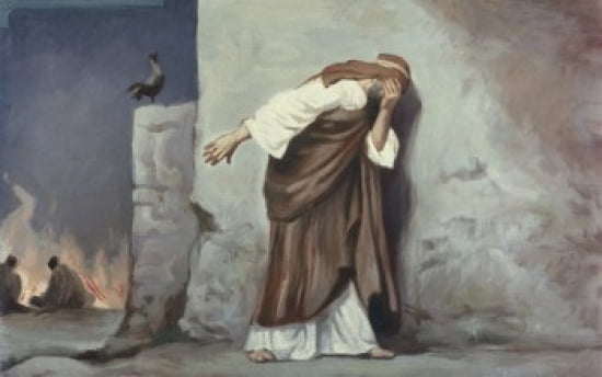 Peters Denial Robert Leinweber (1845-1915 German) Canvas Art - Robert Leinweber (18 x 24)