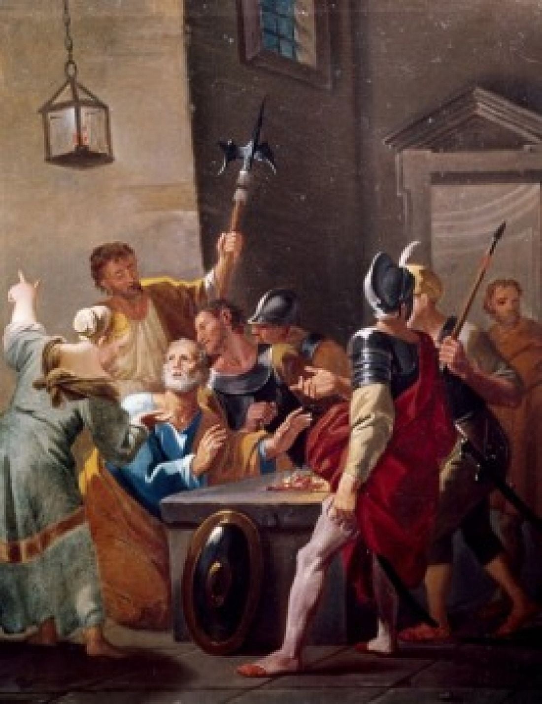 Peters Denial by Hendrick Krock (1677-1738) Canvas Art - Hendrick Krock (24 x 36)