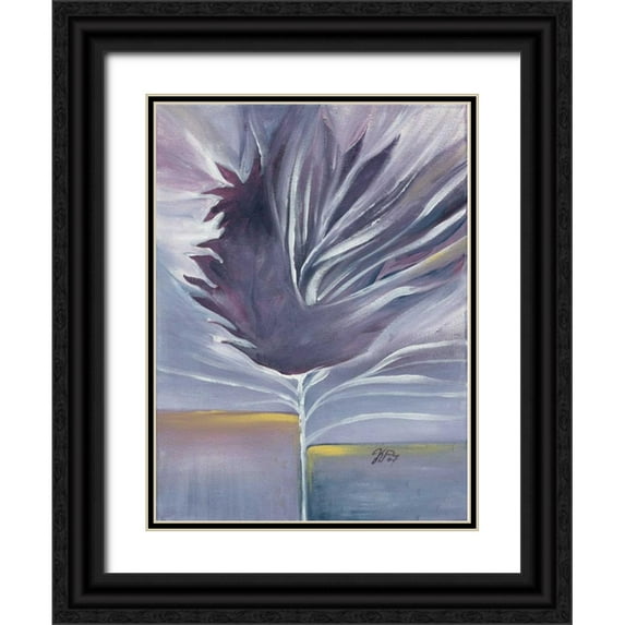 Peters, Kristel 19x24 Black Ornate Wood Framed with Double Matting Museum Art Print Titled - Purple bleu III