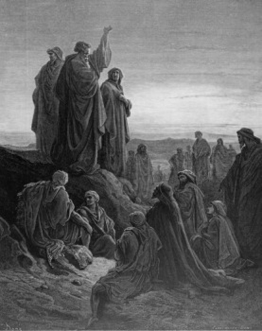 Peters Sermon Gustave Dore (1832-1883 French) Engraving Canvas Art - Gustave Dore (24 x 36)