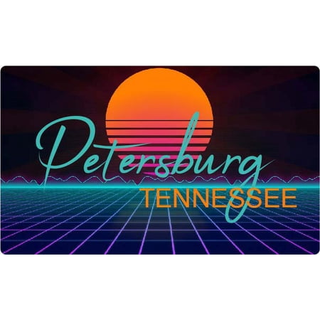 Petersburg Tennessee 4 X 2.25-Inch Vinyl Decal Stiker Retro Neon Design
