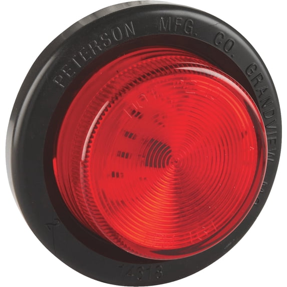 Peterson Manufacturing V164KR 2 Inch LED Side Marker Clearance Light with Grommet and Plug, Red