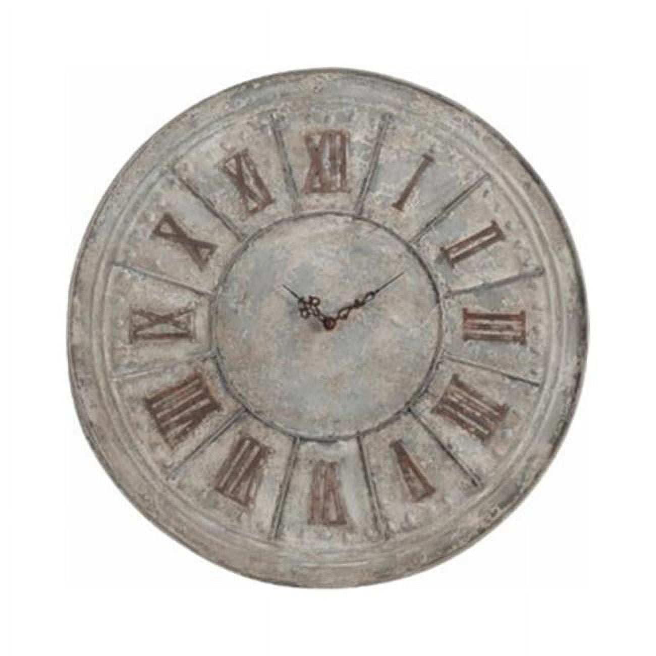 Peterson Antique Gray and Brown Metal Wall Clock