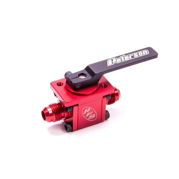 Peterson Fluid  Panel Mount Ball Valve -06 AN x -06 AN Nose
